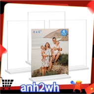 Acrylic Picture Frame 4x6 Inches, 4 Pack Plastic Picture Frames Holder Standing,Double Sided Picture