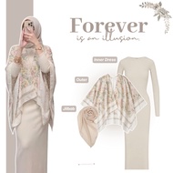 One Set 3in1 Casual Outfit [Arwen Outer + Inner Dress + Hijab] Suit Wanita - AS252N