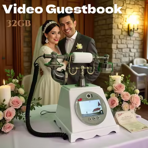 Retro Video Guestbook Romantic Wedding Voice Recorder Guest Audio Blessing Recording Suitable for An