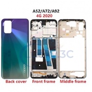 Back cover housing for oppo A52 A72 A92 2020 4G Front frame middle frame replacement part