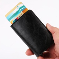 Dompet Kartu Anti RFID Bahan Kulit dengan Holder Aluminium - KB005