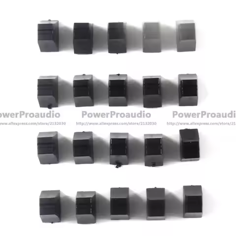 20pcs Black Potentiometer Fader Knob Cap 12mmLx7mmW For Pioneer Mixer Equalizer