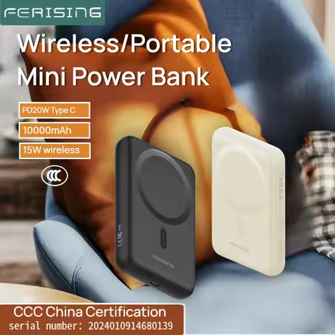 10000mAh Power Bank with CCC Certificate, Magnetic Wireless Portable Charger, FAA Airplane Safe for