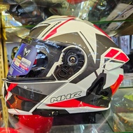 [FREE BAG ] Original MHR FU935 Double Visor DV Flip Up Full Face Road Racing Helmet Topi Full Face Wizer Dalam MHR Penuh