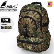 Amelhil Large Backpack 50Liter Luggage Travel Backpack Outdoor Backpack Beg Travel Big Capacity Back
