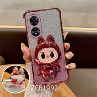 【Bracket】Casing OPPO A17 A18 A38 4G A97 phone case Silicone Four corner protection transparent case 