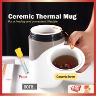 OTB Ceramic Thermal Coffee Cup (380ml) Ceramic Termos Mug Thermos Flask Tumbler Water Bottle Glass B
