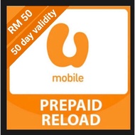 [RM 50] U Mobile Prepaid Topup Reload (not share a topup)