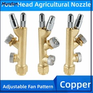 MUNDAN Agriculture Spray Nozzle, Copper 4 Nozzles Atomizing Sprayer Nozzle, Atomizer Adjustable Fan 