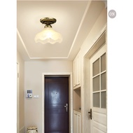 French Retro Foyer Lamp Entrance Ceiling Lamp Hole Lamp Corridor Single Head Lamp American Style One