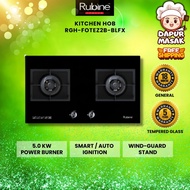 Dapur Masak Rubine Built In Gas Stove RGH-FOTEZ2B-BLFX Kitchen Stove Gas Cooker Hob Dapur Gas Murah 