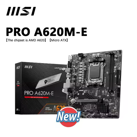 MSI PRO A620M-E New Micro-ATX AMD A620 DDR5 6400+(OC) MHz M.2 PCIe 4.0 x16 96G Supports AMD Ryzen™ 7