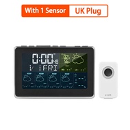 Tuya WiFi Smart Weather Station APP Control Digital Temperature Humidity Monitor 5วันพยากรณ์อากาศ3นาฬิกาปลุกรุ่น