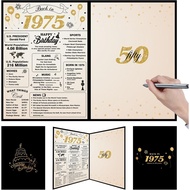 Black Gold 50th Birthday Decorations Men Women, Alternative Signature Guest Book for Men Women Cheer