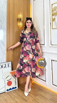 COD || Dress Monna Annisa || Dress Rayon Motif Panjang Terbaru || Daster Panjang Wanita Kekinian Vir
