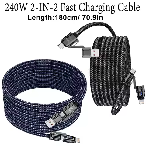 4 in 1 USB Type C Cable Type C TO C PD 65W 27W LIGHTNING Fast Charging Mech Cable For iPhone Samsung