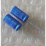 470UF/16Volt BP No Terminal Elna Brand Size: Height 2 Cm.1cm Wide. Wire Legs