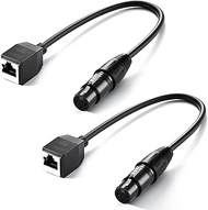 NEEWER 3 Pin DMX XLR Female to RJ45 Female Cable, 2 Pack RJ45 to 3 Pin XLR Adapter XLR Connector Onl