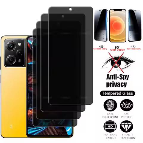 4Pcs For Poco X5 Pro Glass Xiaomi Poco X5 Pro Tempered Glass Protective 9H HD Privacy Anti-Spy Glue 