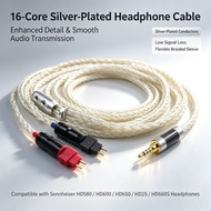 16 Core Upgrade Cable Balanced 2.5mm 4.4 6.5 XLR  OCC Earphone Cable For Sennheiser HD580 HD600 HD65
