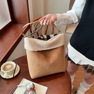 Bag Female Bag 2025 Autumn New Style Fairy Furry Bag Pleated Cloud Bag Furry Hand-Carrying Small Bag