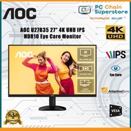 AOC U27B35 4K Eye Care Monitor - 27" UHD (3840x2160) / IPS / Adaptive Sync / HDR10 / Flicker-Free