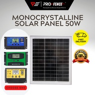 Pro Fence Solar Panel 50W Solar System Solar Panel Set With Controller Electric Fence Pagar Elektrik