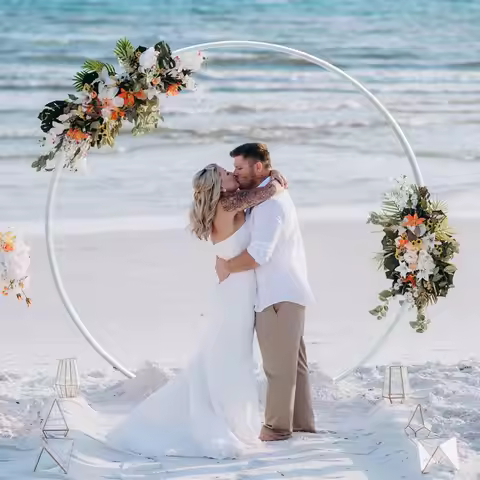 Round Wedding Arch Frame Circle Flower Balloon Archway Backdrop Stand Background Decoration