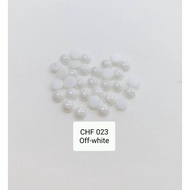 HALF PEARL LATEST FASHION ACCESSORIES DIY - OFF WHITE (CHF 023) - MUTIARA DITAMPAL DI BAJU, TUDUNG, 
