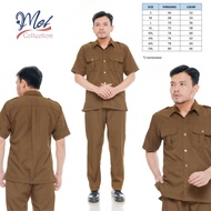 [PREMIUM] Dark Khaki Men's Regional Government Civil Servant Uniform, Civil Servant ASN Shirt, Cool 