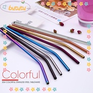 BUTUTU Drinking Straw Metal Reusable Washable Straight Bend