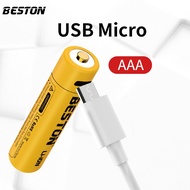 Beston Rechargeable AAA Battery | Rechargeable Lithium Li Ion Battery Cell with Micro USB Charging P