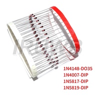 DO-41 DO-35 Fast Switching Schottky Diode 1N4148 1N5817 1N5819 1N4007 Rectifier Diodes Kit