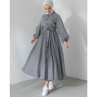 Fatimahshop Malika Midi Dress/ Baju Gamis Jumbo / Gamis Tali Serut /