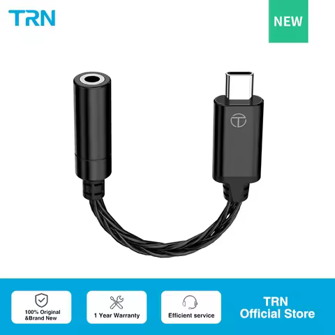 TRN TE DAC AMP Adapter Type-C to 3.5mm Audio Cable chip Earphone Amplifier PCM 96kHz For TRN Officia