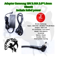 Samsung Adaptor 19V 3.16A 3.0*1.0mm 60watt for P27 P28 P28G P29 P30 P35 3 Month Warranty Includes Po