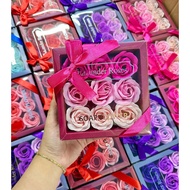 Gift Box of 9 Scented Wax Roses with Bow - Birthday Gift, Valentine's Day, March 8, October 20 - Hob