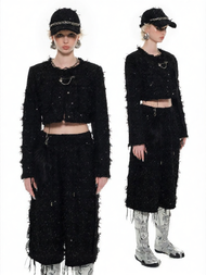 1JINN STUDIO | แจ็คเก็ตสั้นหรูหราหนัก