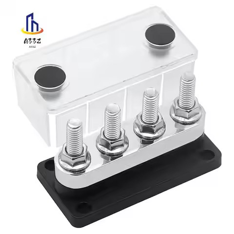 A33Z-600A Bus Bar 4-Stud (3/8 Inch) M10 High Current Copper Busbar Terminal Block Marine DC 12V 24V 