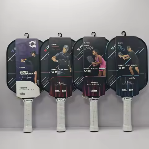 RPM Friction Pro V2 Carbon Fiber Pickleball Paddle 16mm 14mm Elongated James Ignatowich Signature Sp