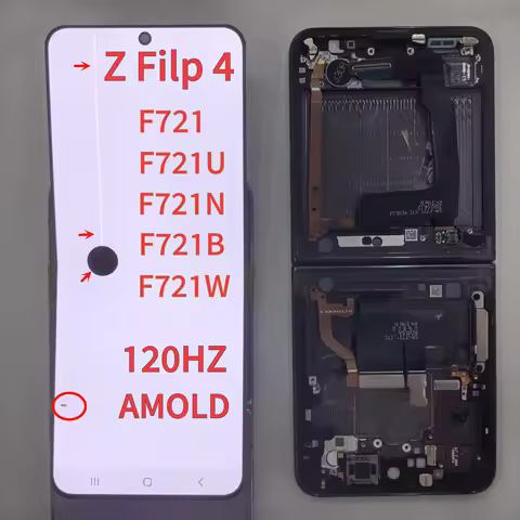 For Samsung Original Z Flip 4 SM-F721 F721B F721U F721N F721W LCD Display Touch Screen Digitizer Ass