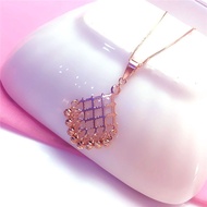 Russia 585 Purple Gold Korean Version Ladies Shiny Plain Gold Tassel Bead Pendant Rose Gold