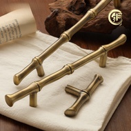 Creative Bamboo Solid Brass Handle Medieval Wardrobe Door Handle Drawer Handle Cabinet Cabinet TV Ca