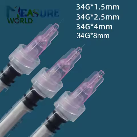 50pcs painless small needle 34G 1.5mm/2.5mm/8mm disposable 34Gx4mm-plastic injection cosmetic steril