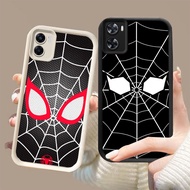 DJ-46 Spiderman Silicone Casing black and white for OPPO Realme A36 A57s A76 C33 9i A77s A57 A96 A57