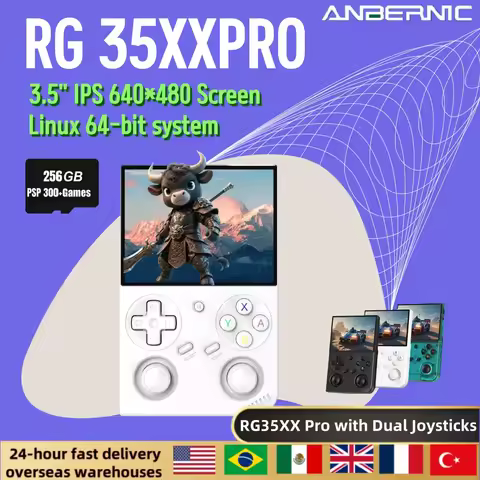 ANBERNIC RG35XX PRO Video Game Consoles 3.5'' IPS Screen Linux 64-bit TV Output Handheld Game Player