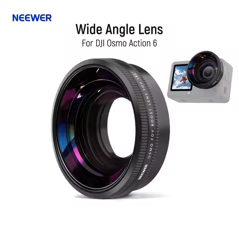 NEEWER Wide Angle Lens For DJI Osmo Action 6, 185° FOV Multicoated HD Optical Glass Action Camera Le