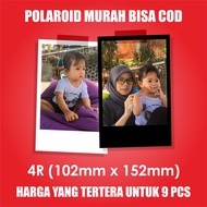 (ISI 9 PCS) Jasa Cetak Foto Ala-Ala Polaroid Ukuran 4R (10,2x15,2cm) Warna Frame Hitam & Putih