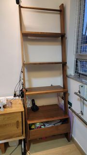 日式實木梯形置物架