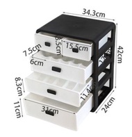 抽屜式內衣收納櫃(黑色四層9259)